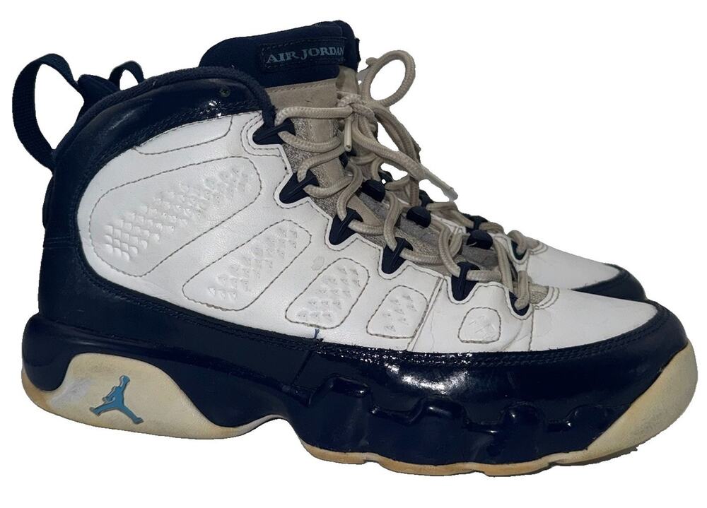 Nike Air Jordan 9 Retro GS UNC Pearl Blue White Navy 302359-145 Youth 6.5Y